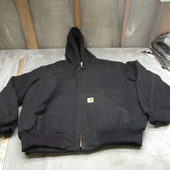 Carhartt Jacket Mens XL Black Iconic Firm Duck Active Canvas USA Made J140 BLK